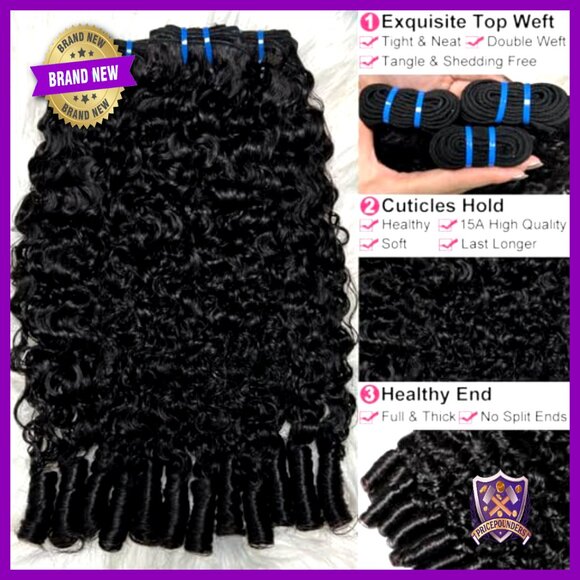 18-22 Inch 3C4A Water Wave Human Hair Extensions Double Weft main image 5